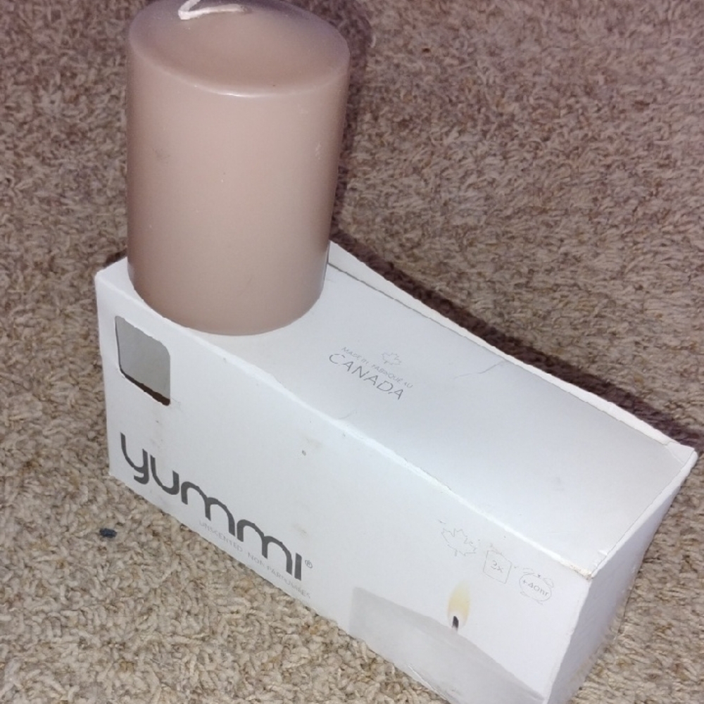 Yummi 3 Pillar Candles in Blush Pink